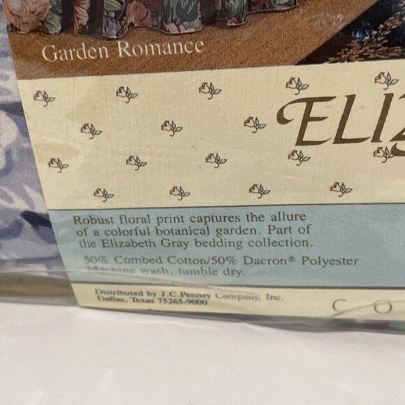 VTG 80s JC Penny Croscill Elizabeth Gray Garden Romance Tablecloth 70" NEW! - Picture 3 of 6